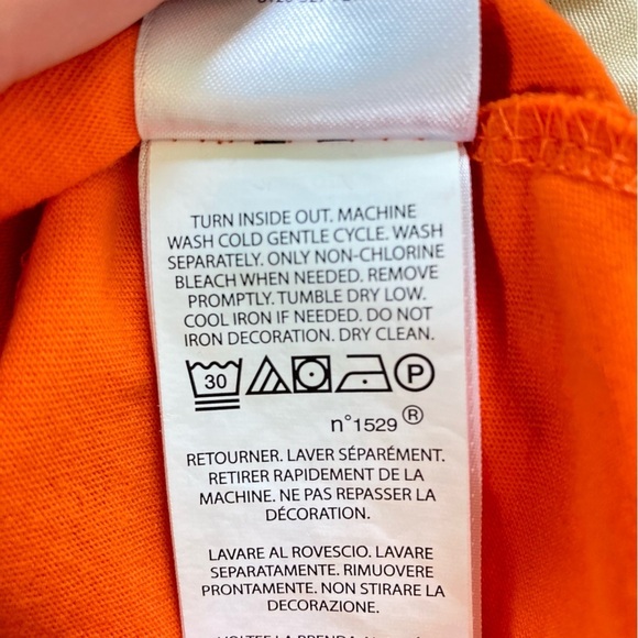 Polo Ralph Lauren Paint Splatter LOGO Spell Out Orange Classic Fit Tee (Size L) - Picture 8 of 10